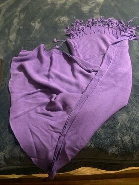 Purple Fringe Scarf Wrap